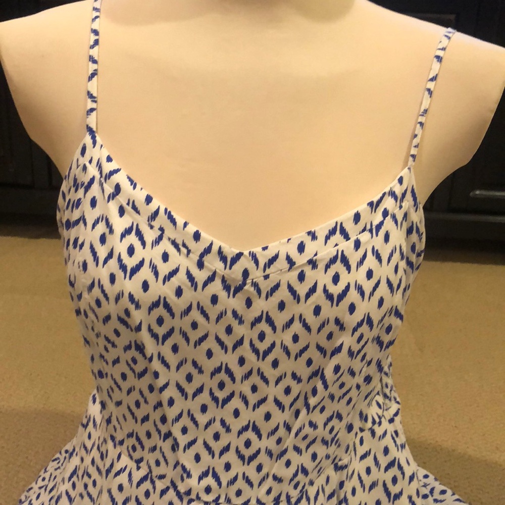 Blue and White Patterned Dress